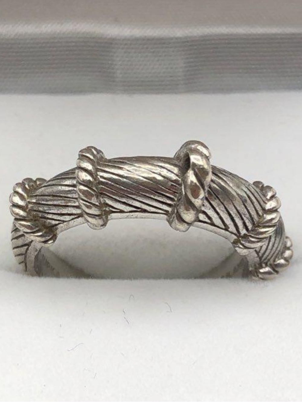 Women’s Judith Ripka 925 Sterling Silver Twisted Rope Knot Band Ring